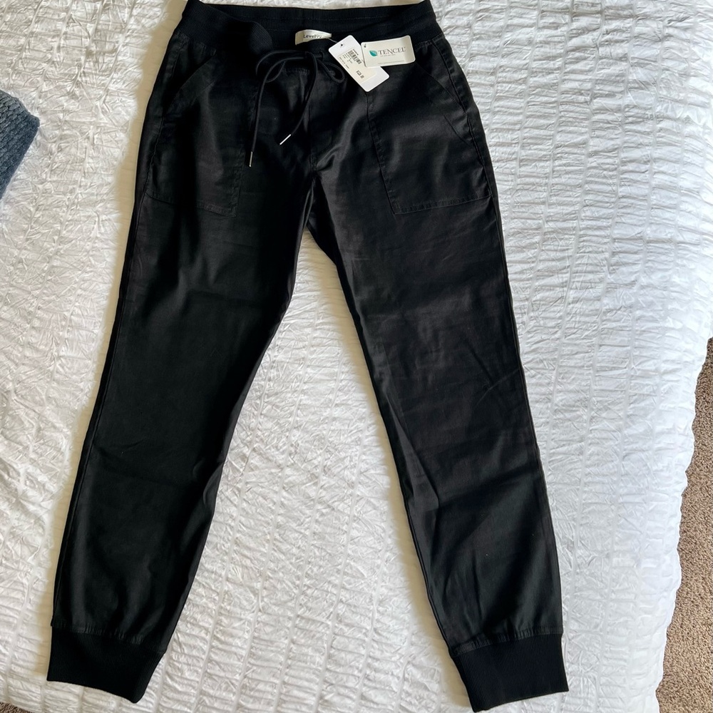 Evereve Level 99 Black Tencel Joggers